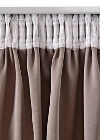 bonprix Zasłona zaciemniająca ze strukturą (2 szt.), brązowy, Wys./szer. 145/130 cm