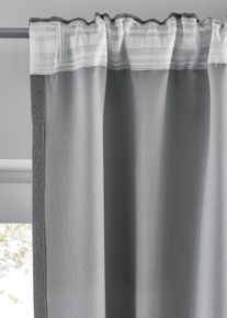 bonprix Zasłona zaciemniająca ze strukturą (2 szt.), szary, Wys./szer. 145/130 cm