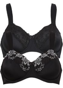 bonprix Női Merevítős melltartó kipárnázott vállpántokkal (2 db-os csomag), fekete, 85