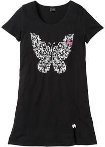 bonprix Femei Cămașă de noapte scurtă din bumbac organic, negru, 40/42