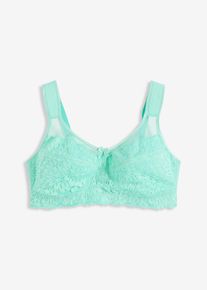 bonprix Mujer, Sujetador reductor sin aros con tirantes acolchados, verde, 95