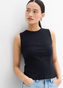 bonprix Femei Top din material Punto di Roma, negru, 44