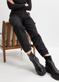 Jean cargo avec détail chaîne - noir - taille 36 - 100% coton - bonprix