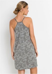 Chemise de nuit à bretelles spaghetti - gris chiné - taille 58/60 (3XL) - Viscose - bonprix