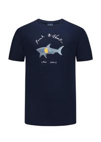 Paul & Shark Grote Maten - Paul & Shark - T-shirt met logoprint in geverfde look - 5XL