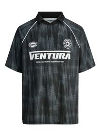 Jack & Jones Duże Rozmiary - Jack & Jones - Trykotowa koszulka z gumowanymi motywami - 5XL