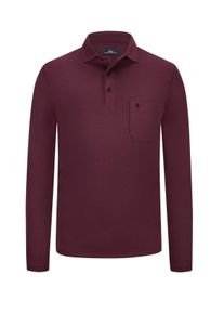 Big & Tall Sizes - Ragman - Long-sleeved polo shirt in soft bicolour knit - 3XL