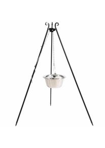 Grillikolmijalka ruostumattomalla teräskattilalla, 14 l, 180 cm
