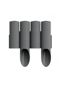 Bordure de Jardin Imitation Bois 4 Standard Grafitgrau, 13,8 m – Palisade Flexible pour Gazon et Massifs
