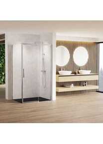 rivea Dia Receveur de douche aspect pierre avec revêtement antidérapant, BR0638CR+BR0626CR+BR0517BM,