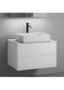 neoro n50 Meuble bas l: 80 cm, 2 tiroirs, vasque l: 58 cm blanc mat,, BN0065WM+BN0422WM+BN0402C1,