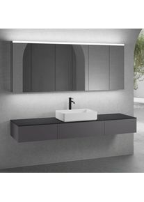 neoro n50 Ensemble de meubles l : 200 cm, 3 tiroirs, vasque l : 58 cm blanc mat, avec armoire de toilette,,