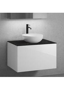 neoro n50 Meuble bas l: 80 cm, 1 tiroir, vasque Ø 40 cm blanc mat,, BN0064WM+BN0432WH+BN0402C2,