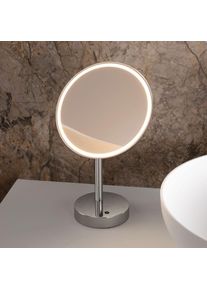 Viverso Zoom me Miroir cosm&eacute;tique, avec &eacute;clairage, &agrave; grossissement x 5, sur pied , rechargeable par port USB-C, VM6501CR,