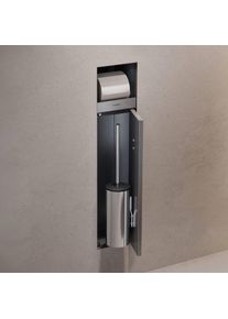 Hansgrohe XtraStoris Rock Module WC, avec porte-brosse et brosse WC, avec support de papier toilette, 56062800,
