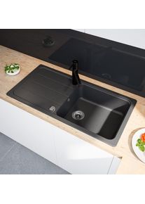 evineo line 100 &Eacute;vier de cuisine avec surface de d&eacute;pose lat&eacute;rale l: 100 P: 50 cm, FOD100LAN,