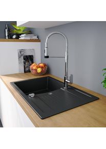 evineo line 500 &Eacute;vier de cuisine avec surface de d&eacute;pose lat&eacute;rale l: 78 P: 50 cm, r&eacute;versible, LID100SAN,