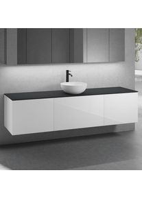 neoro n50 Ensemble de meubles l : 200 cm, 3 tiroirs, lavabo &Oslash; 40 cm blanc mat,, BN0064WM+BN0432WH+2#BN0431WH+BN0406BM,
