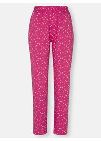wäschepur Dames Pyjama-Broek in fuchsia geprint ,maat 36/38, Witt, 100% Katoen