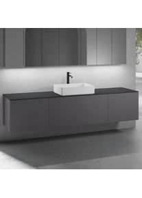 neoro n50 Ensemble de meubles l : 220 cm, 3 tiroirs, lavabo l : 58 cm blanc mat,, BN0065WM+2#BN0431GR+BN0433GR+BN0415BM,