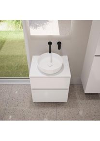 evineo ineo5 evo Meuble bas l: 60 cm, 2 tiroirs, vasque ineo6 Ø 39 cm blanche,, BE0956WH+BE0962WH+BE0935WH,