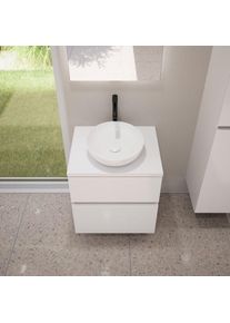 evineo ineo5 evo Meuble bas l: 60 cm, 2 tiroirs, vasque ineo3 Ø 37 cm blanche,, BE0956WH+BE0962WH+BE0931WH,