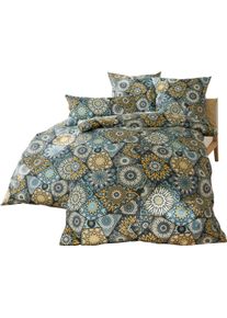 w&auml;schepur unisex Bedtextiel zwart/topaas bedrukt Maat 40x80/135x200 cm