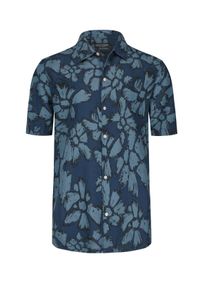 Marc O'Polo Grote Maten - Marc O'Polo - Linnen overhemd met korte mouwen en gebloemde print, regular fit - 3XL