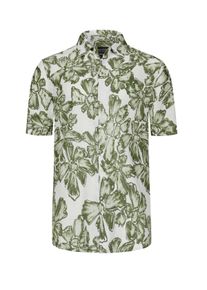 Marc O'Polo Grote Maten - Marc O'Polo - Linnen overhemd met korte mouwen en gebloemde print, regular fit - 3XL