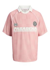 Jack & Jones Duże Rozmiary - Jack & Jones - Trykotowa koszulka z gumowanymi motywami - 4XL