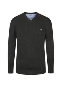 Duże Rozmiary - Fynch-Hatton - Pulower z dekoltem w serek i wyhaftowanym logo - 3XL