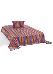 Overkast med striper, bl&aring;, st&oslash;rrelse 140x210 cm, bonprix