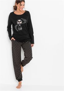 Pyjamas, svart, størrelse 44/46 (L), bonprix