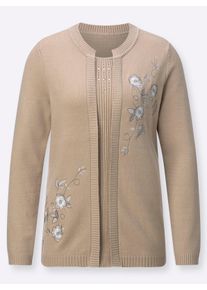 Damen 2-in-1-Pullover in aufwendiger Verarbeitung in beige ,Gr&ouml;&szlig;e 40, WITT, 50% Viskose, 28% Polyester, 22% Polyamid
