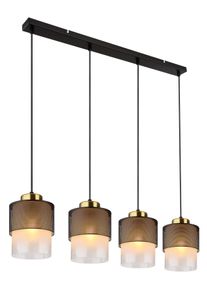 Globo Olga Hanglamp Goud, Zwart, 4-lichts