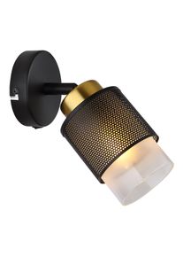 Globo Olga Wandlamp, Muurspot Goud, Zwart, 1-licht