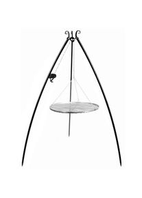 Schwenkgrill, Edelstahl Grillrost 60 cm, Dreibein Grill 200 cm, mit Kurbel