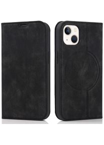 Cover-Discount iPhone 15 - MagSafe Flip Case RFID schwarz (Apple iPhone 15), Smartphone Hülle, Schwarz