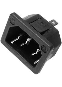 Kaiser Kaltgerätestecker Einbau, Elektronikkabel + Stecker, Schwarz