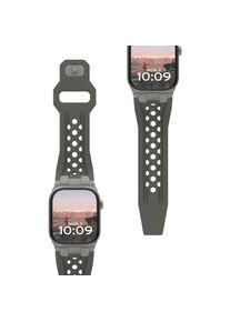 UAG Urban Armor Gear Monarch Strap Apple Watch Ultra/42/44/45/46mm olive/titan (194158117236) (Fluoroelastomer, Gummi), Uhrenarmband, Gr&uuml;n