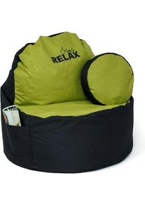 Go Gift, Sitzsack, Sako Tasche pouffe Kaffee schwarz-oliv XXL 120 x 80 cm