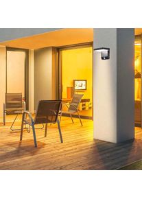 V-TAC, Gartenbeleuchtung, VT11020150B 20W LED Wandleuchte Sensor Schwarzer K&ouml;rper Quadratisch 3000K IP65 (2520 lm, IP65)