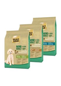 SELECT GOLD Sensitive Adult Mini proefpakket 3 x 1 kg Probeerpakket 1, Mix-Pack