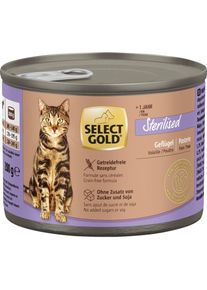 SELECT GOLD natvoer Adult Sterilized Gevogelte 6x200g