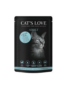 CAT'S LOVE nat kattenvoer Adult in gelei Classic zalm Pur met saffloerolie en peterselie 12x85 g