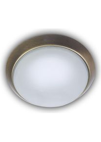 Niermann Stand By, Wandleuchte + Deckenleuchte, Niermann LED 10W Deckenleuchte satiniert Glas Klarrand, Altmessing, 30cm, warmweiss, Made in Germany