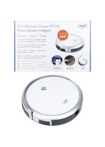 PNI Intelligenter Roboterstaubsauger SafeHome Cleaner PTV35 WiFi, 30 W, Steuerung und Programmierung, Staubsauger Roboter, Weiss, Grau