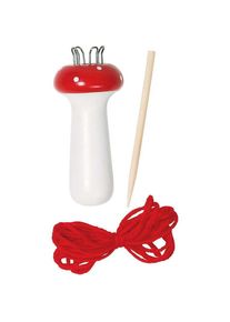 goki Strickpilz 13cm Holz mit Holznadel und Faden, Handarbeitsset, Mehrfarbig