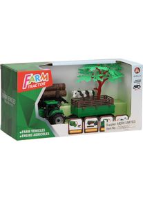 Lobbes Traktor mit Anh&auml;nger, Baumst&auml;mmen und Kuh