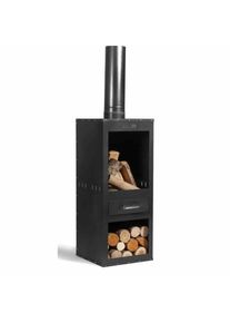 ROSA Steel Garden Fireplace: Outdoor Fire Pit & Patio Heater